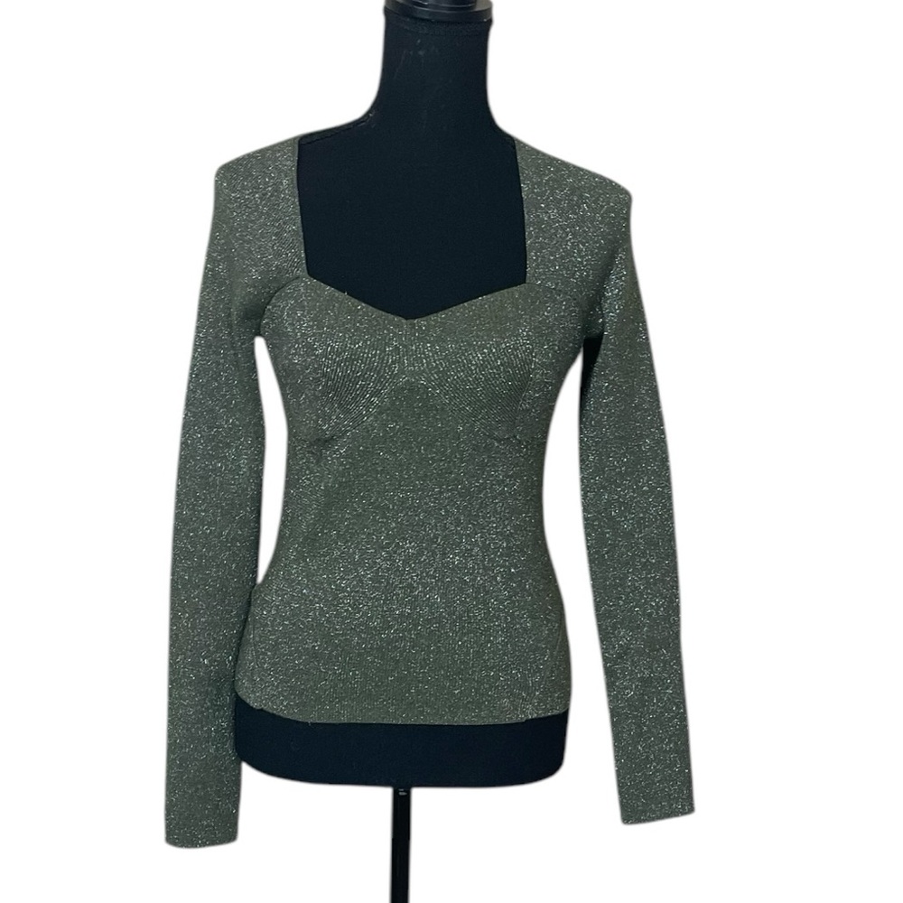 House of Harlow 1960 Sweater in Metallic Green (F-1)